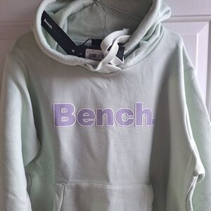Bench Light Green Hoodie with Purple Logo